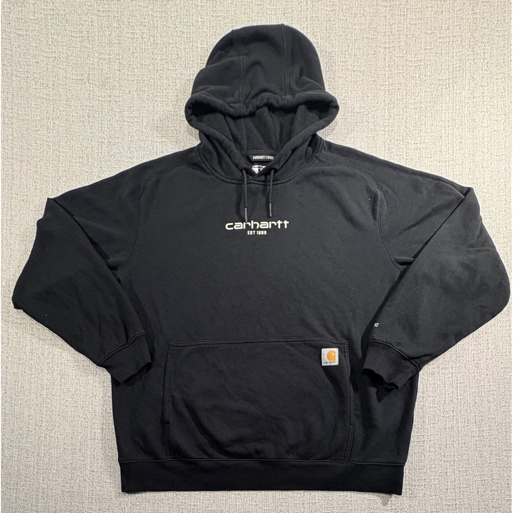 Carhartt Force Relaxed Fit Hoodie Mens Large Black Graphic Sweatshirt TS6655-M
